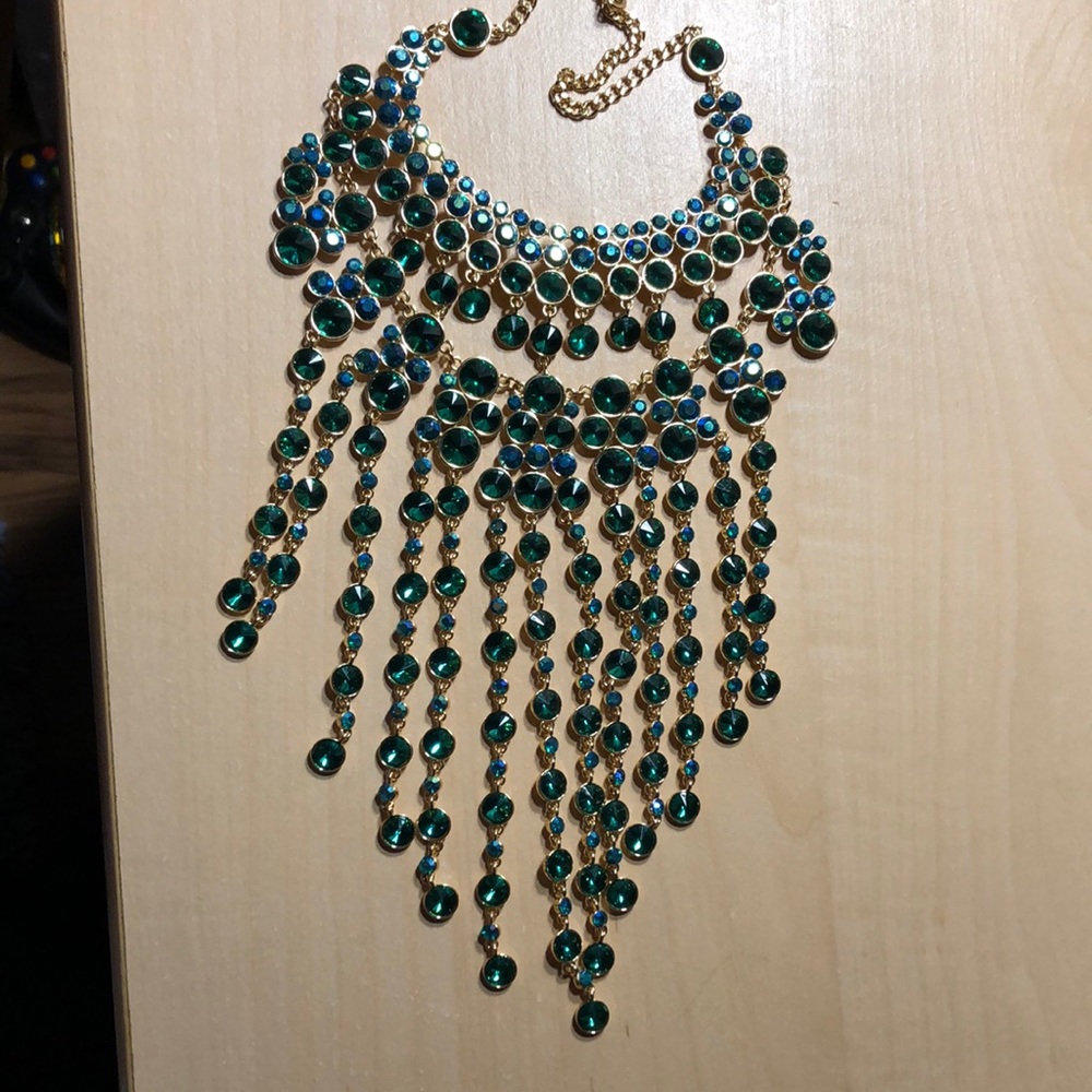 Christian Siriano blue and green necklace